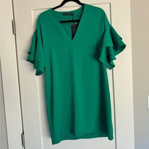 Mini green dress from Zara